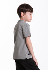 Forest Kids Premium Weight Cotton Stretchable Mandarin Collar T Shirt Kids | T Shirt Baju Budak Lelaki - FK20258