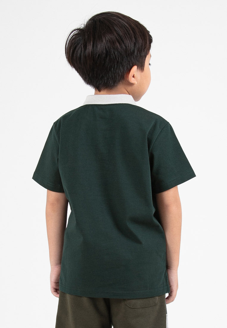Forest Kids Premium Weight Cotton Stretchable Polo T Shirt Kids | T Shirt Baju Budak Lelaki - FK20259