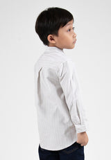 Forest Kids Boys Cotton Striped Long Sleeve Collar Shirt | Baju Kemeja Budak Lelaki Lengan Panjang - FK20262
