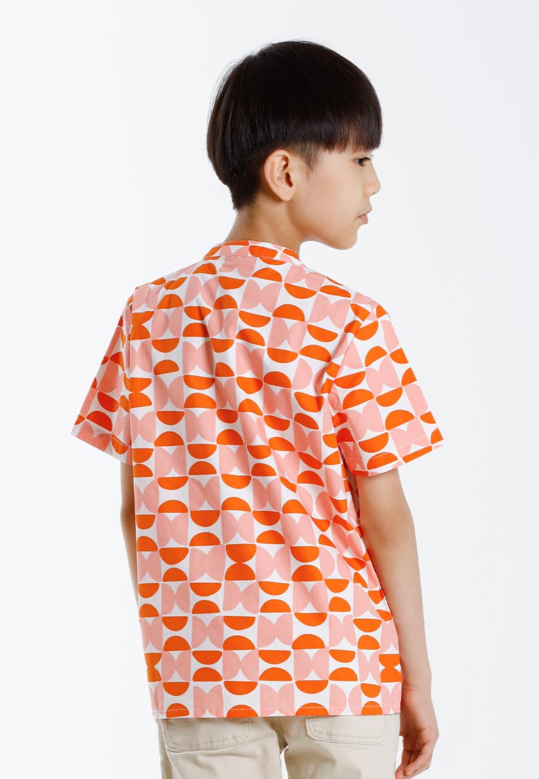 Forest Mandarin Collar Printed Kids Cheongsam Top CNY 2025 Family Wear - FK20278