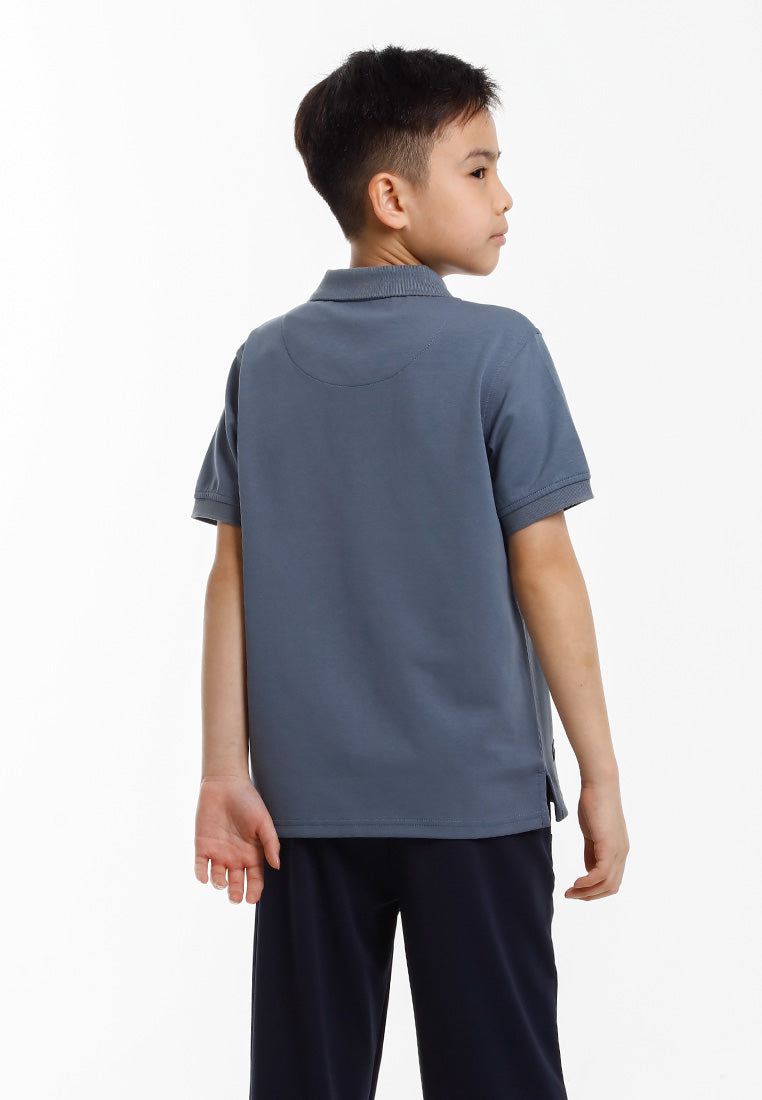 Forest Baju T Shirt Budak Lelaki | Kids Soft-Touch Silky Cotton Polo Tee - FK20324