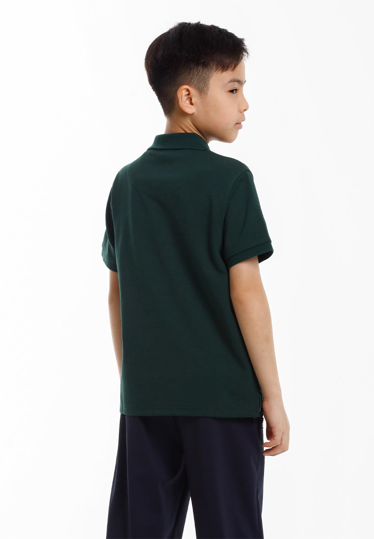 Forest Baju T Shirt Budak Lelaki | Kids Soft-Touch Silky Cotton Polo Tee - FK20324