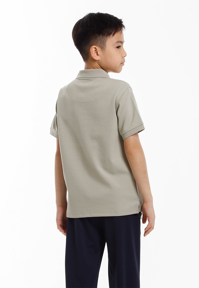 Forest Baju T Shirt Budak Lelaki | Kids Soft-Touch Silky Cotton Polo Tee - FK20324