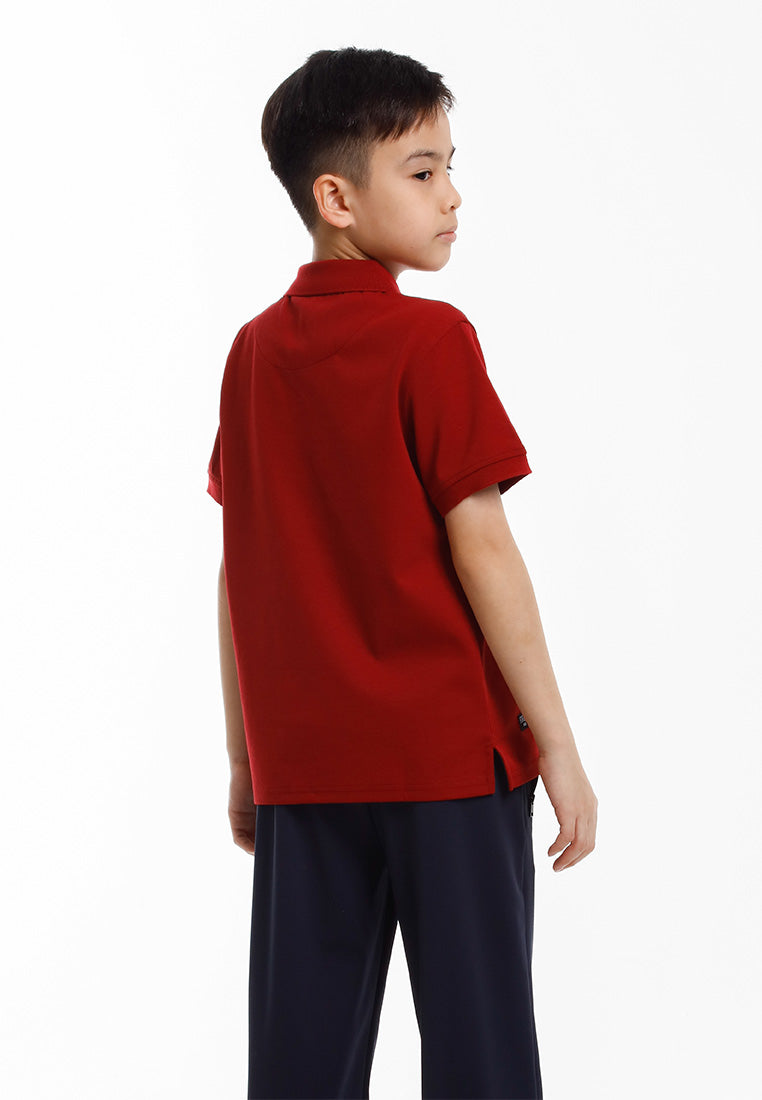 Forest Baju T Shirt Budak Lelaki | Kids Soft-Touch Silky Cotton Polo Tee - FK20324