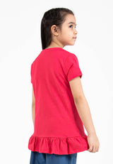 Forest Kids Girl 100% Cotton Short Sleeve T-Shirt Girls Graphic Round Neck T-Shirt | Baju Budak Perempuan - FK820063