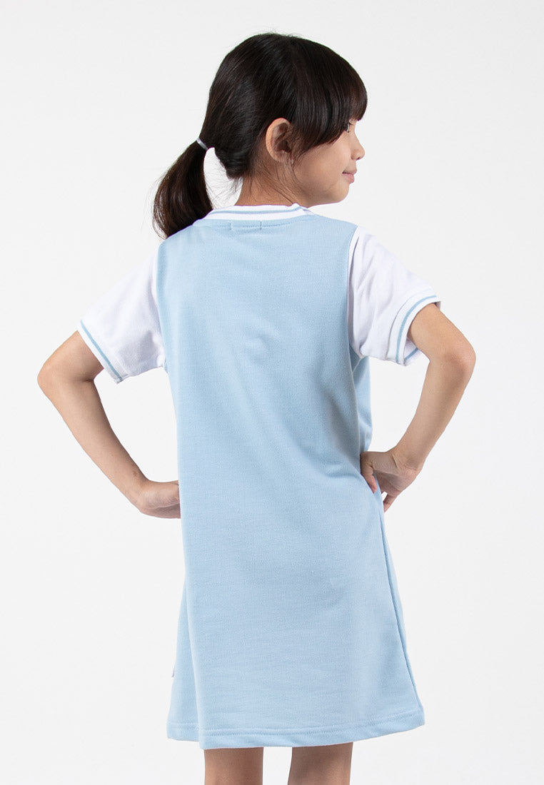 Forest Kids Girl Cotton Terry Short Sleeve Round Neck Dress | Baju Budak Perempuan - FK885052