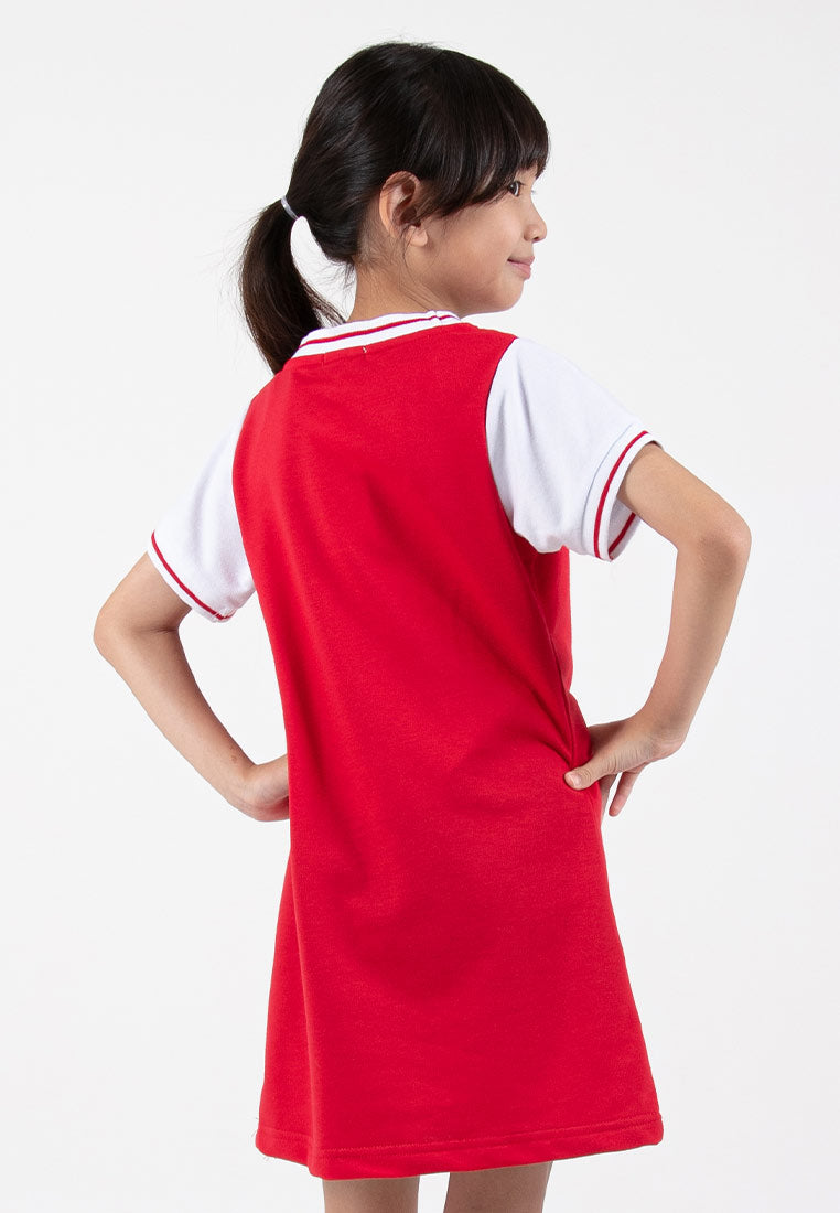 Forest Kids Girl Cotton Terry Short Sleeve Round Neck Dress | Baju Budak Perempuan - FK885053