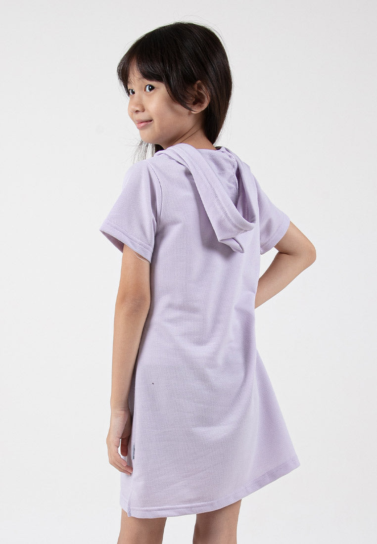 Forest Kids Girl Cotton Terry Short Sleeve Hoodie Dress | Baju Budak Perempuan - FK885059