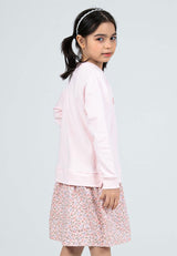 Forest Kids Girls Cotton Floral Pattern Long Sleeve 2 in 1 Dress Set | Baju Budak Perempuan - FK885069