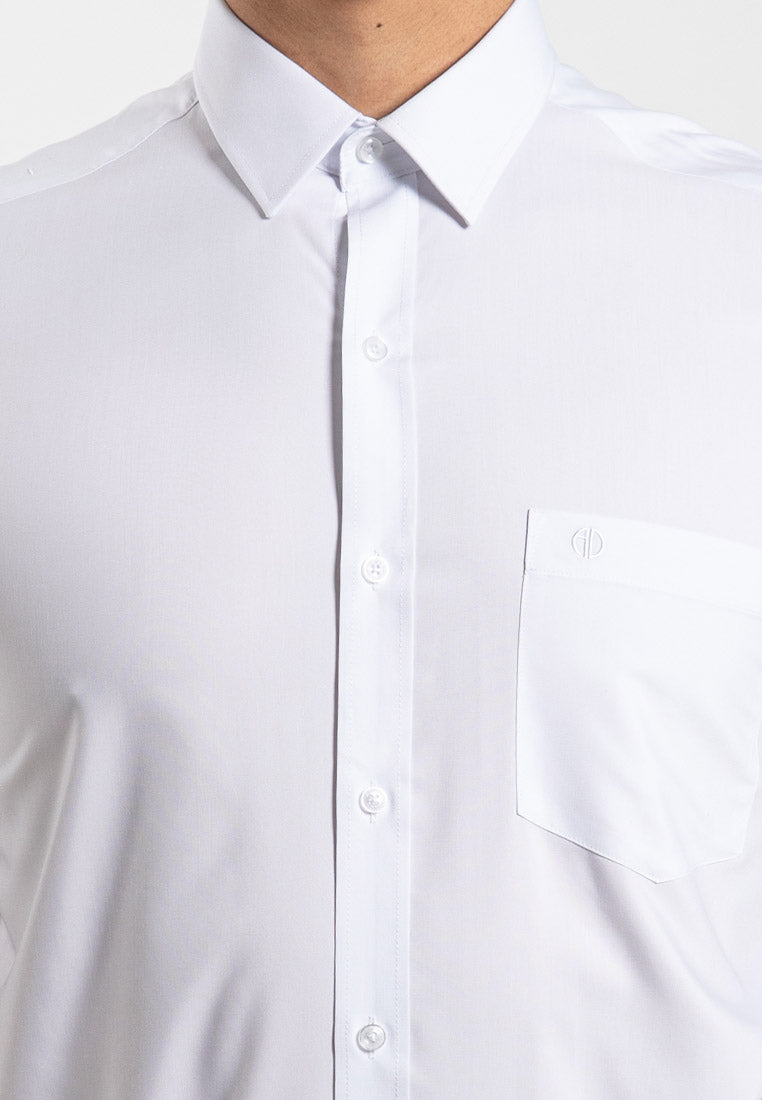 Alain Delon Short Sleeve Regular Fit Plain Business Shirt  - 14024015