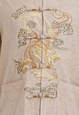 Alain Delon CNY 2025 Linen Reg Cut With Mand Collar - 14525004