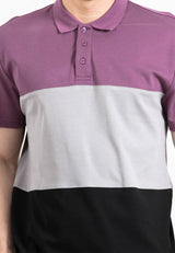 Forest Premium Weight Cotton Polo Tee 220gsm Interlock Knitted Colour Block Short Sleeve | Baju T Shirt Lelaki - 23851