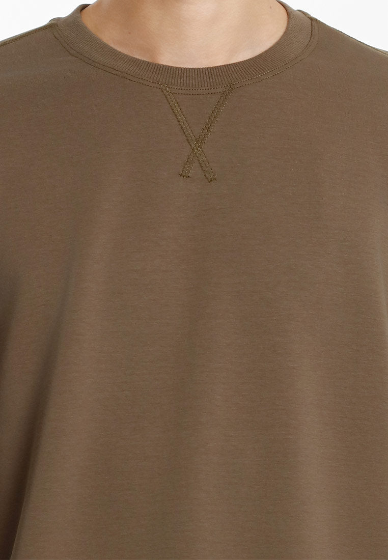 Forest Baju Lelaki | Forest Oversized Premium Weight 260gsm Air-Cotton Long Sleeve Pullover Men - 24042