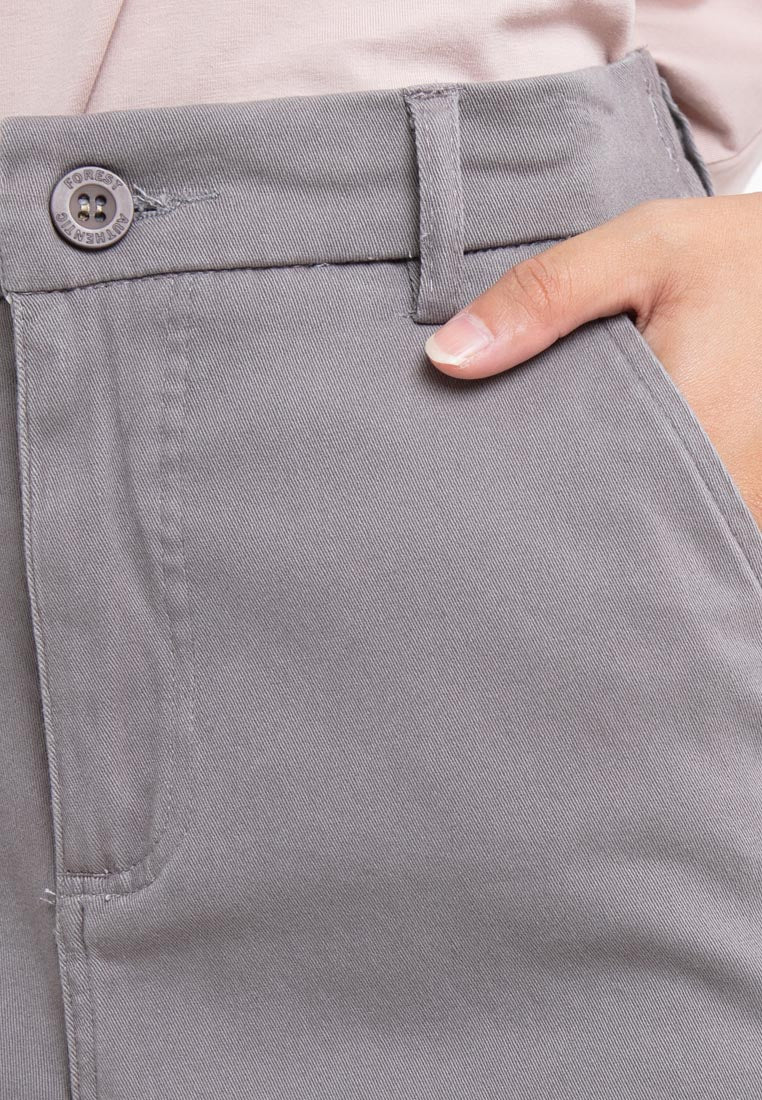 Forest Ladies Cotton Twill Bermuda Button Waist Casual Chino Long Pants | Seluar Perempuan - 810443