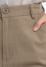 Forest Ladies Cotton Twill Bermuda Button Waist Casual Chino Long Pants | Seluar Perempuan - 810443