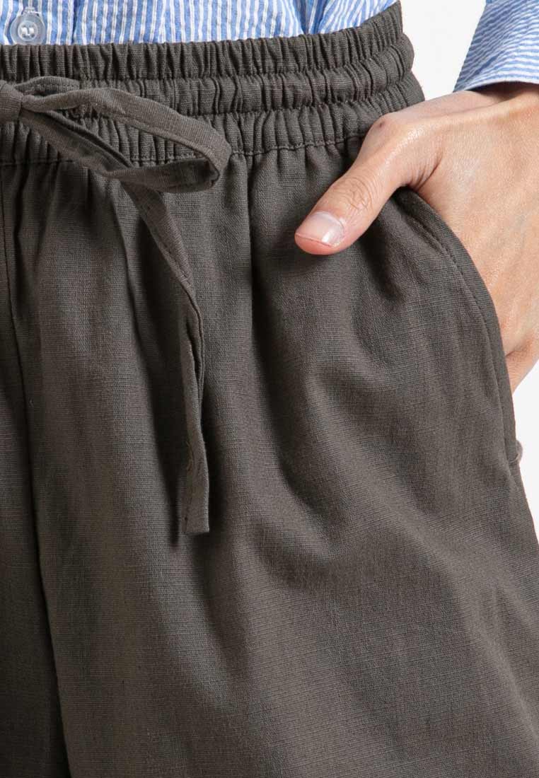 Forest Ladies Stretchable Cotton Linen Elastic Waist Wide Leg Pants Women Long Pants | Seluar Panjang Palazzo - 810473