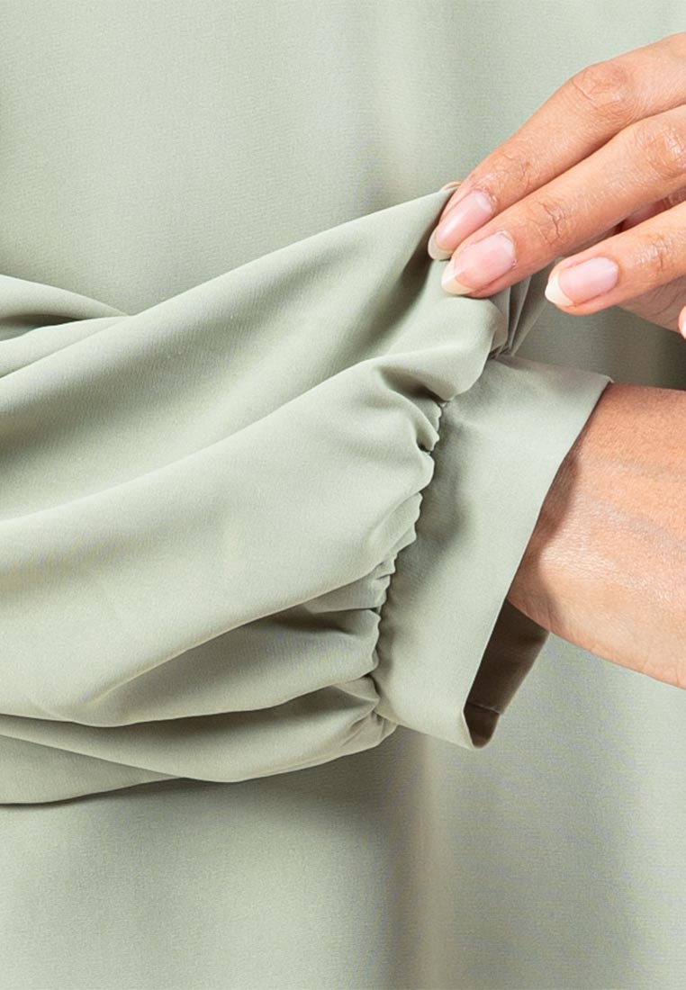Forest Ladies Woven Long Bishop Sleeve Blouse | Baju Perempuan Lengan Panjang - 822366