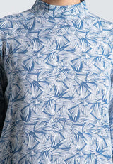 Forest Ladies Floral Pattern Mock Neck Rayon Blouse Women Long Sleeve Blouse | Baju Perempuan - 822390