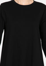 Forest Ladies Cotton Interlock Long Sleeve Round Neck T-Shirt Women Loose Fit | Baju Lengan Panjang Perempuan- 822414