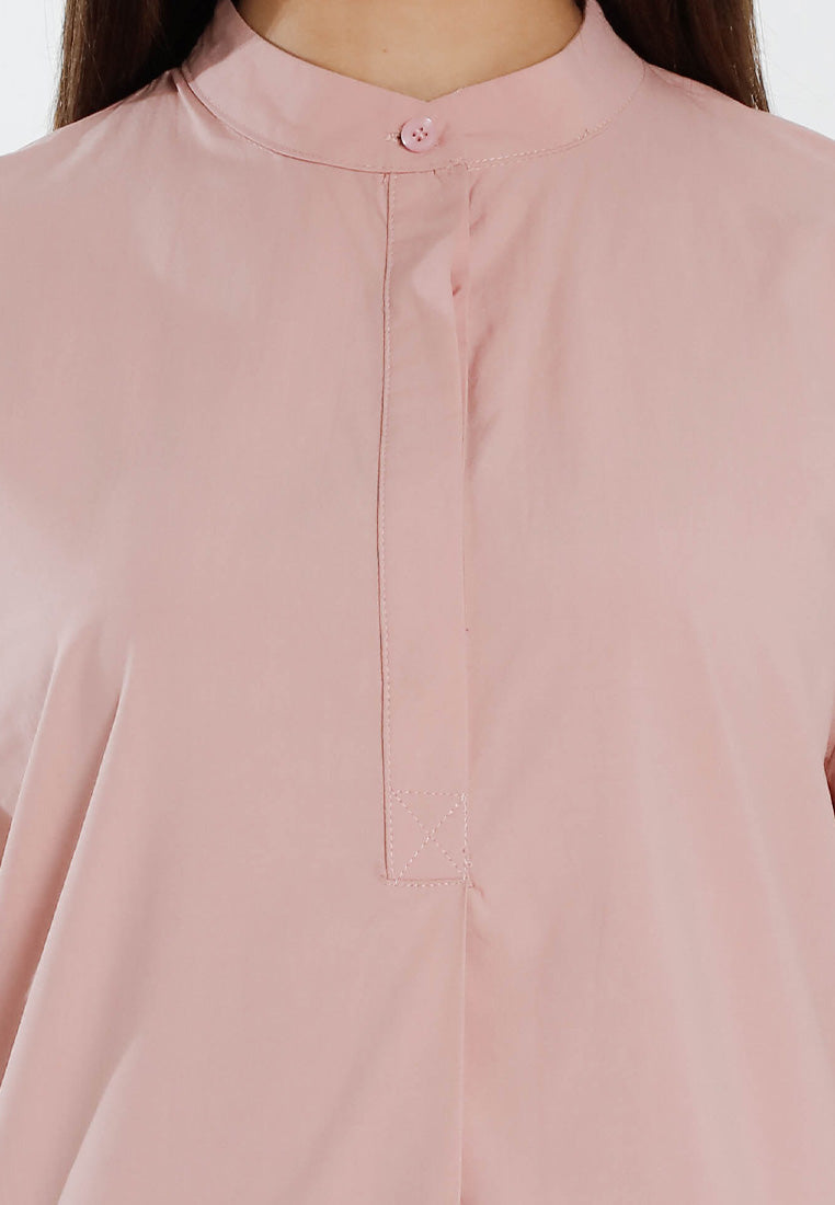 Forest Ladies Modal Cotton Plain Blouse Women Long Sleeve Tunic | Baju Kemeja Lengan Panjang Perempuan - 8822489