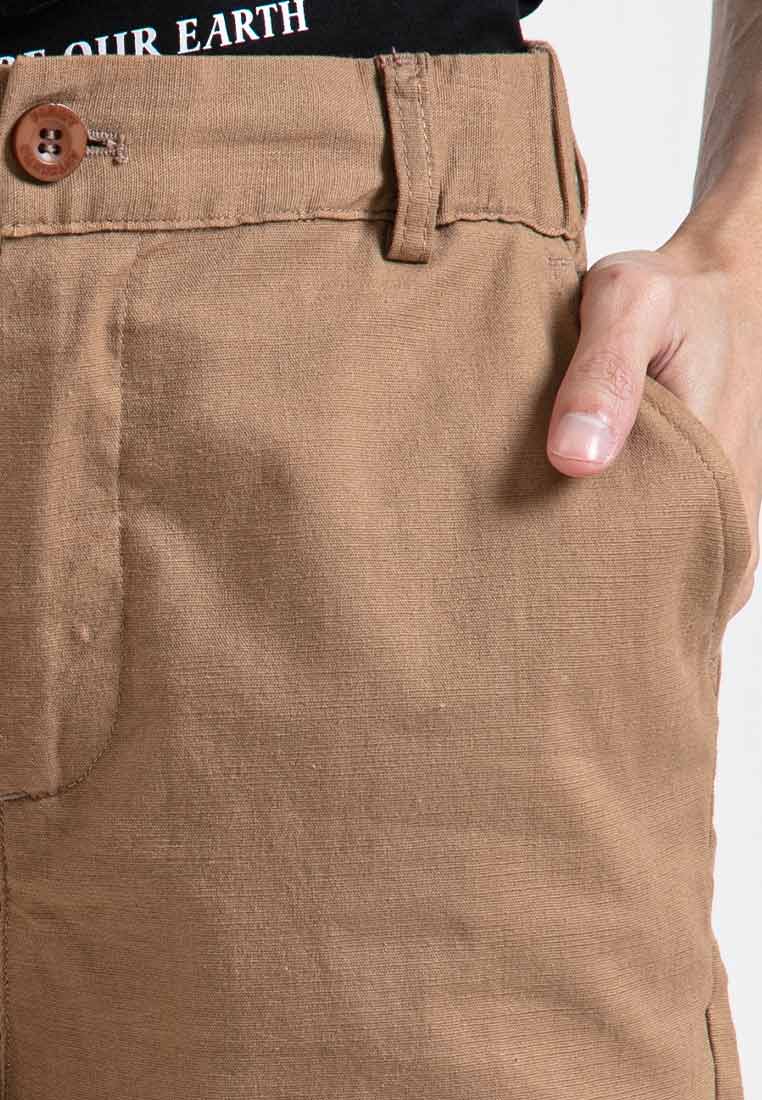 Forest Ladies 17/18" Stretchable Cotton Linen Elastic Waist Women Bermuda Shorts Pants | Seluar Perempuan - 860151