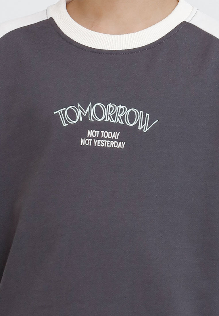 Forest Kids Boy Cut & Sew Long Sleeve Sweater Boys Embroidery Raglan Sleeve Tee | Baju Lelaki Lengan Panjang - FK20249