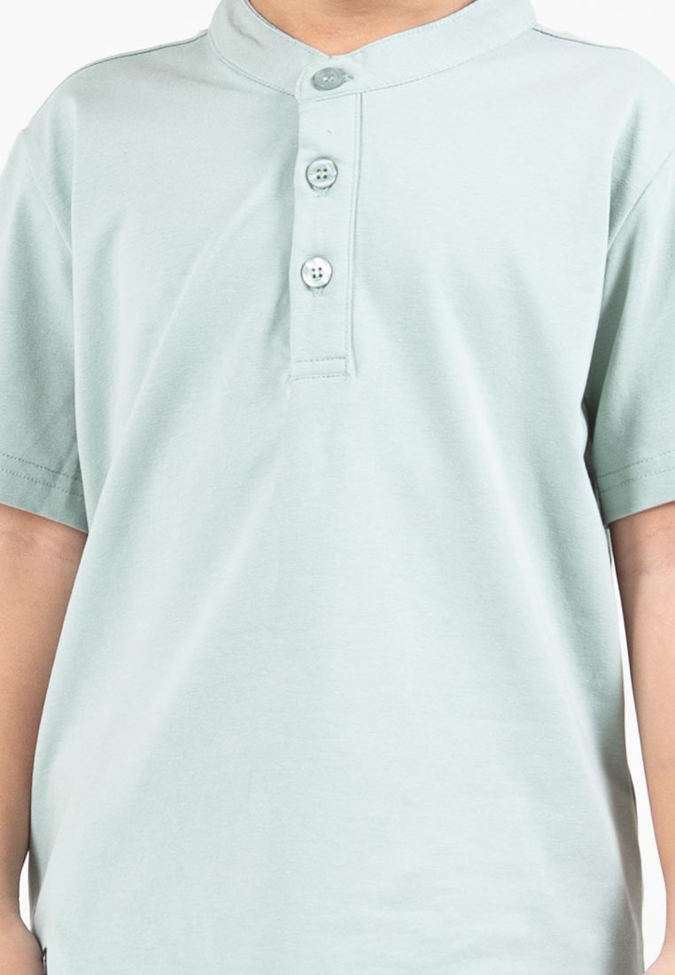 Forest Kids Premium Weight Cotton Stretchable Mandarin Collar T Shirt Kids | T Shirt Baju Budak Lelaki - FK20258