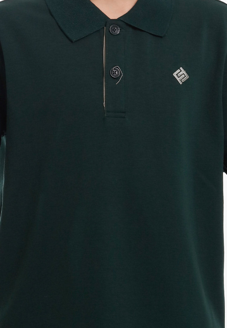 Forest Baju T Shirt Budak Lelaki | Kids Soft-Touch Silky Cotton Polo Tee - FK20324