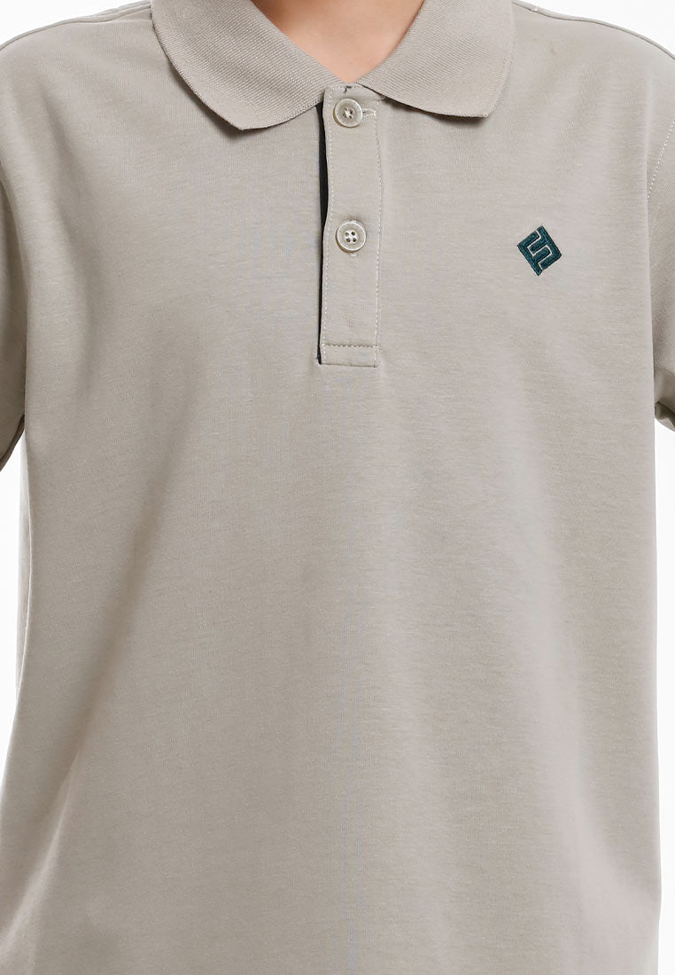 Forest Baju T Shirt Budak Lelaki | Kids Soft-Touch Silky Cotton Polo Tee - FK20324