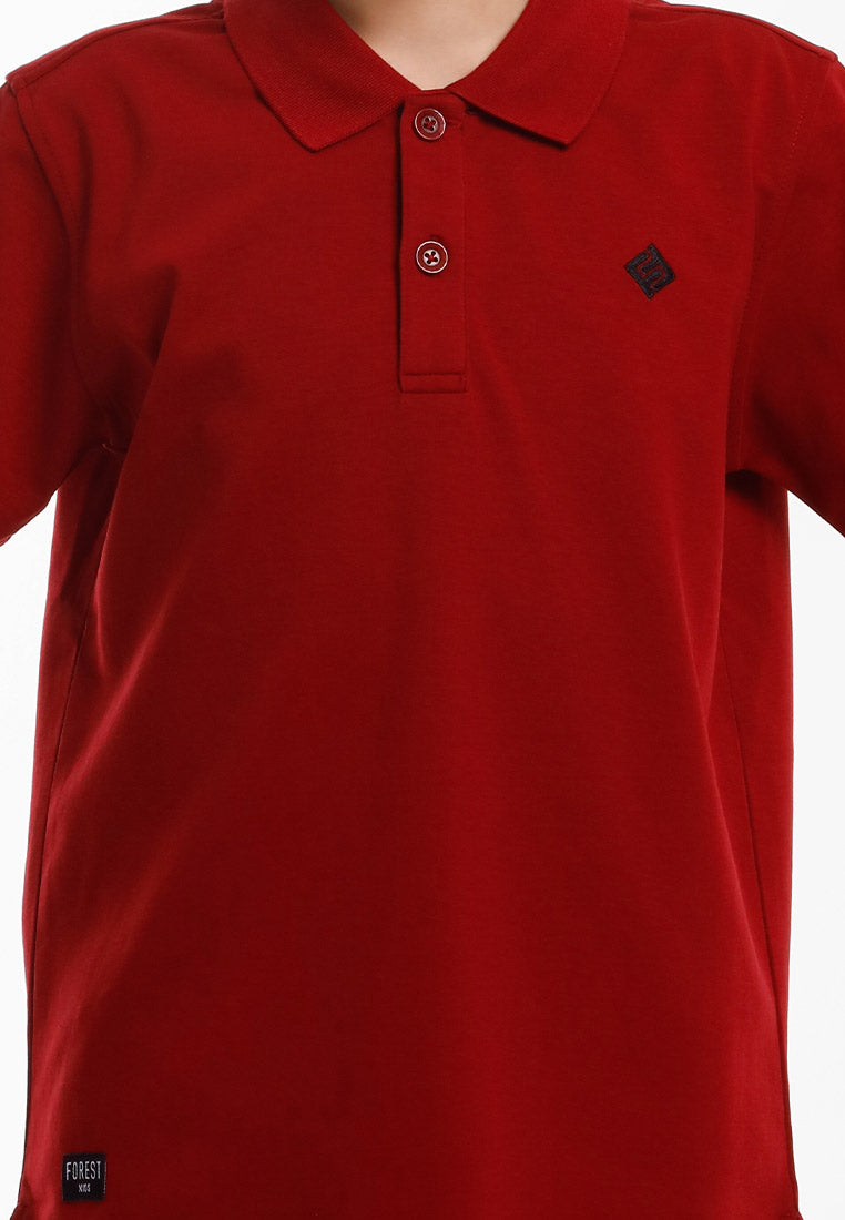 Forest Baju T Shirt Budak Lelaki | Kids Soft-Touch Silky Cotton Polo Tee - FK20324