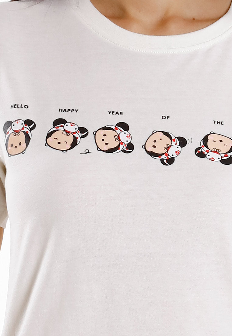 Forest x Disney Tsum Tsum Cotton Round Neck CNY Tee Ladies  - FW820112