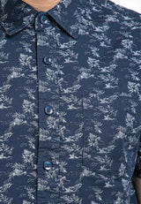 Forest Plus Size Cotton Woven Casual Full Print Men Shirt | Plus Size Baju Kemeja Lelaki Saiz Besar - PL621258
