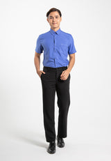 Alain Delon Short Sleeve Regular Fit Plain Business Shirt  - 14024015