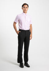 Alain Delon Short Sleeve Regular Fit Plain Business Shirt  - 14024015