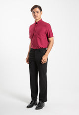 Alain Delon Short Sleeve Regular Fit Plain Business Shirt  - 14024015