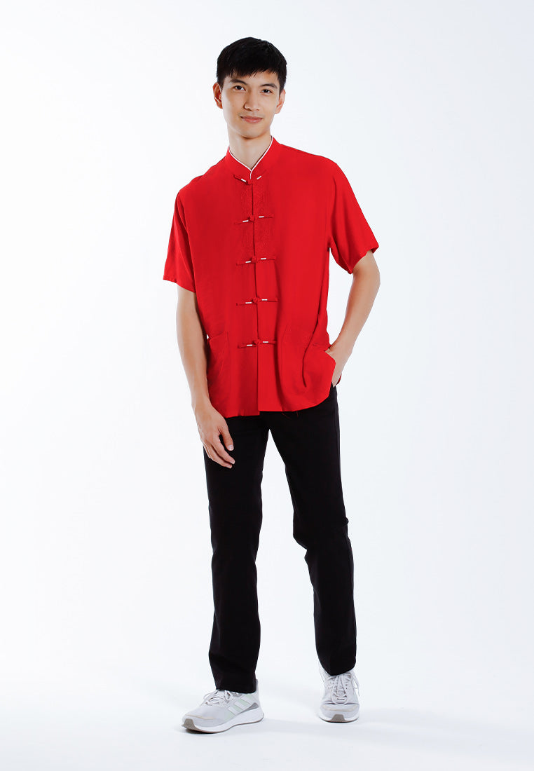 ALAIN DELON CNY 2025 CTN LINEN REG CUT WITH MAND COLLAR - 14525005