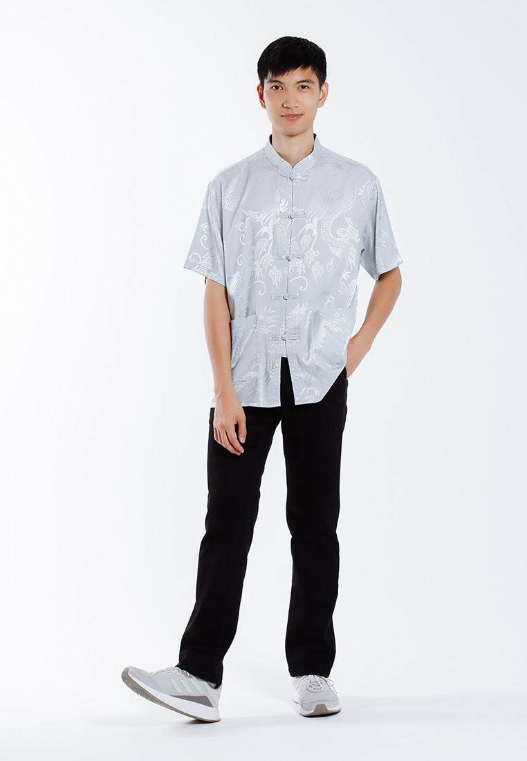 Alain Delon 2025 CNY Men Traditional PV Short Sleeve Shirt Tang Suit | Sam Fu | 唐装 -14525006