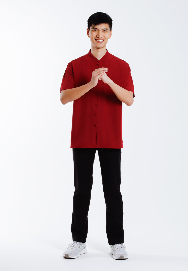 Alain Delon 2025 CNY Men Traditional PV Short Sleeve Shirt Tang Suit | Sam Fu | å”è£… -14525007