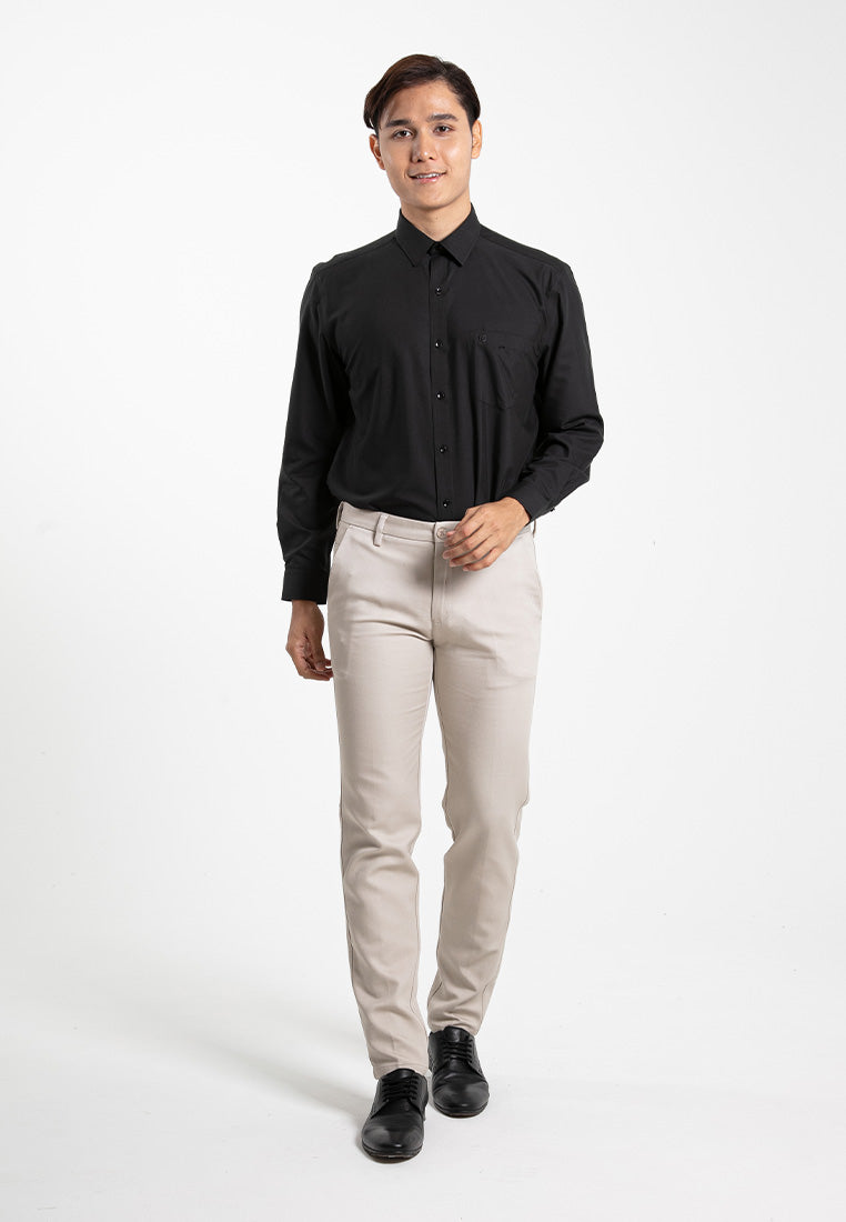 Alain Delon Long Sleeve Regular Fit Plain Business Shirt  - 15024006