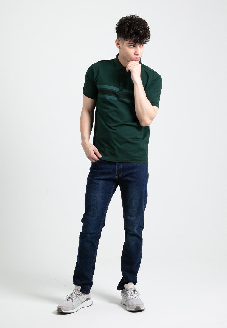 Forest Stretchable Casual Polo Tee Slim Fit Polo T Shirt Men | Baju T Shirt Lelaki - 23873