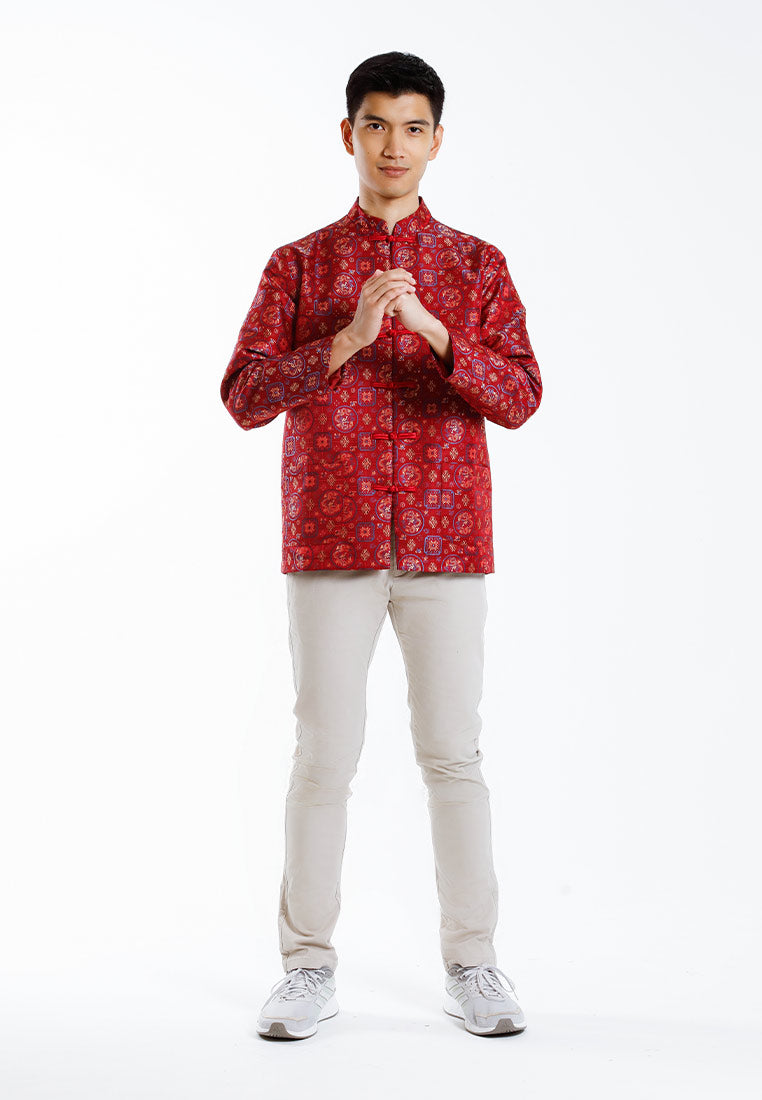 Forest Jacquard Tang Suit Men Long Sleeve Tang Suit | CNY 2025 - 24032