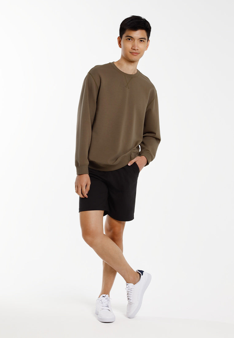 Forest Baju Lelaki | Forest Oversized Premium Weight 260gsm Air-Cotton Long Sleeve Pullover Men - 24042