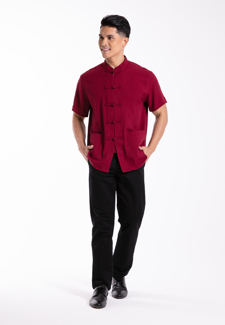 Byford 2025 CNY Men Traditional Cotton Linen Short Sleeve Shirt Tang Suit | Sam Fu | 唐装  - 3425001F