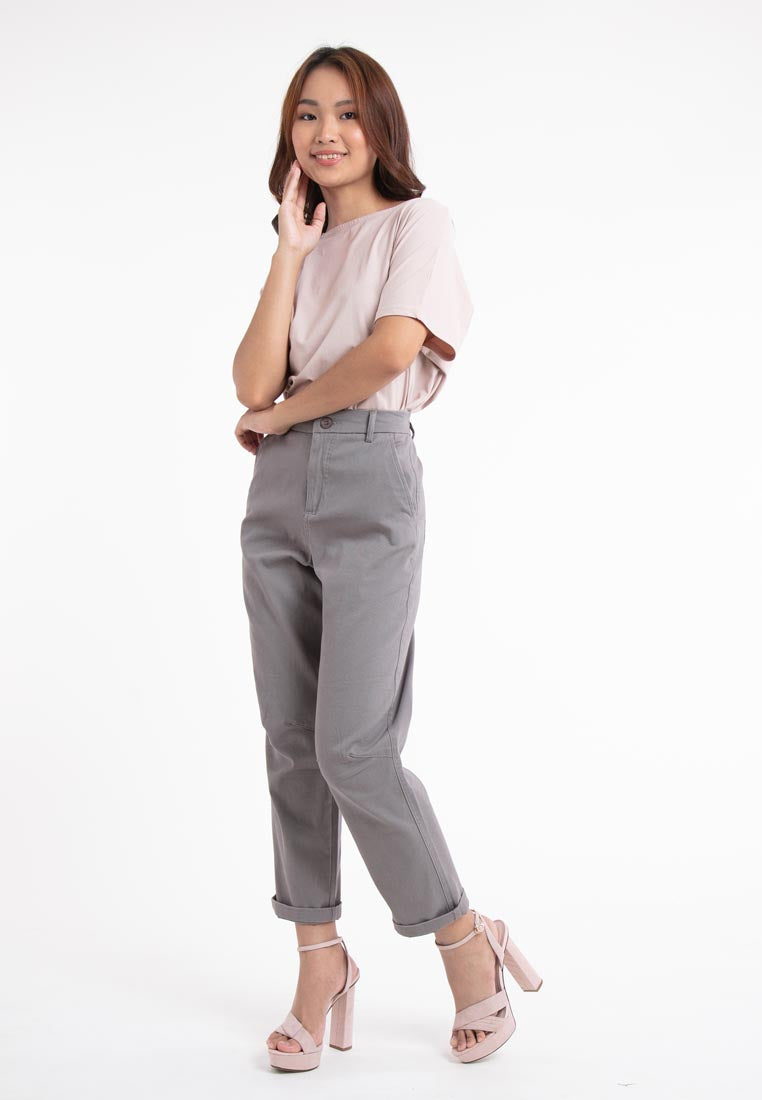 Forest Ladies Cotton Twill Bermuda Button Waist Casual Chino Long Pants | Seluar Perempuan - 810443