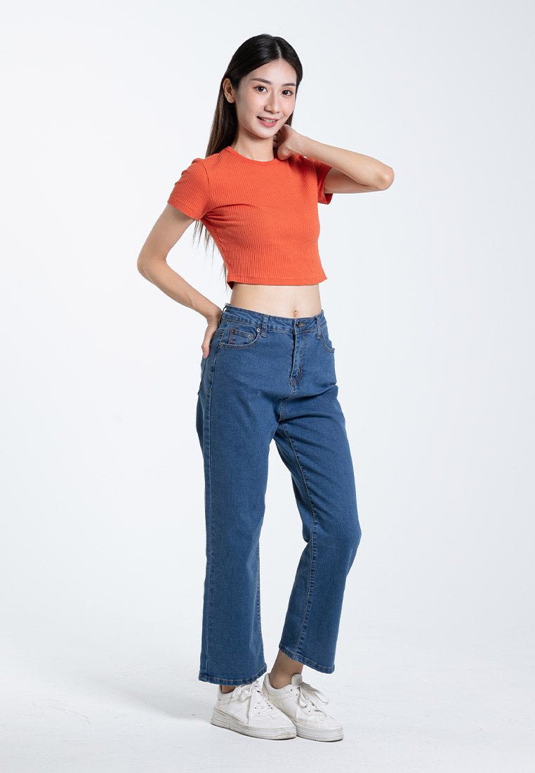 Forest Ladies High Waist Straight Cut Stretchable Denim Jeans - 810444