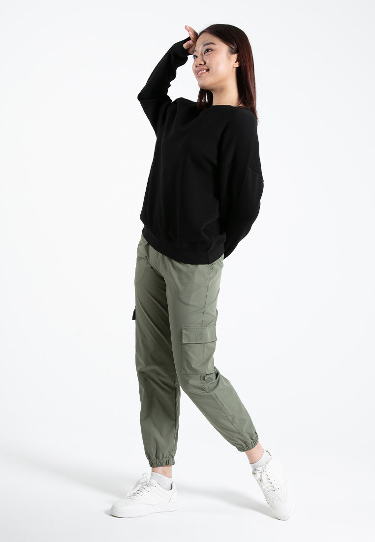 Forest Ladies Polyester Elastic Waisted Cargo Pants Women Casual Jogger Long Pants | Seluar Panjang Perempuan - 810494