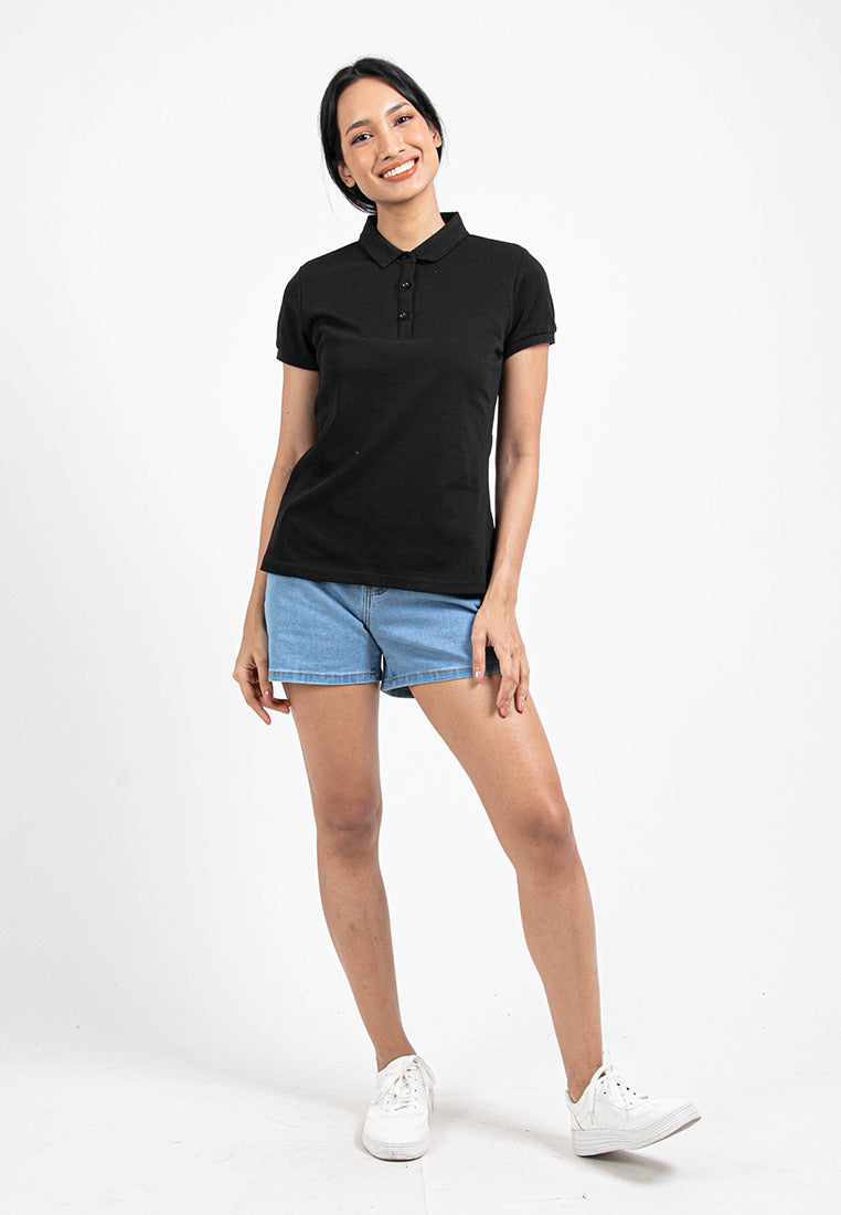 Forest Ladies Premium Weight Cotton 220gsm Interlock Knitted Polo Tee | Baju Tee Shirt Perempuan- 822238