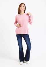Forest Ladies Waffle Cotton Long Sleeve Round Neck Tee Tshirt Women | Baju T Shirt Perempuan Lengan Panjang - 822324
