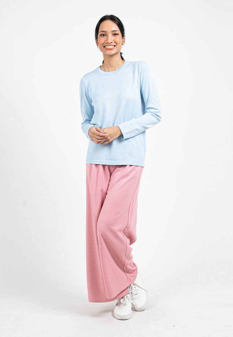 Forest Ladies Casual Basic Plain Long Sleeve Knit Sweater | Baju Perempuan Lengan Panjang - 822341