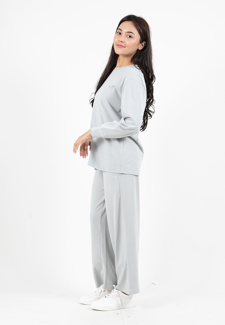 Forest Ladies Premium Cotton Loose Fit Long Sleeve Tee / Long Pants Comfy Lounge Wear - 822342 / 810485